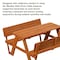 Gardenised Kids Picnic Table, Stained, Chinese Fir Wood, 19.7 in H Overall QI004615 - alternate 9